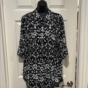 Westbound Black and White Patterned Women's Top - XL - New with Tags